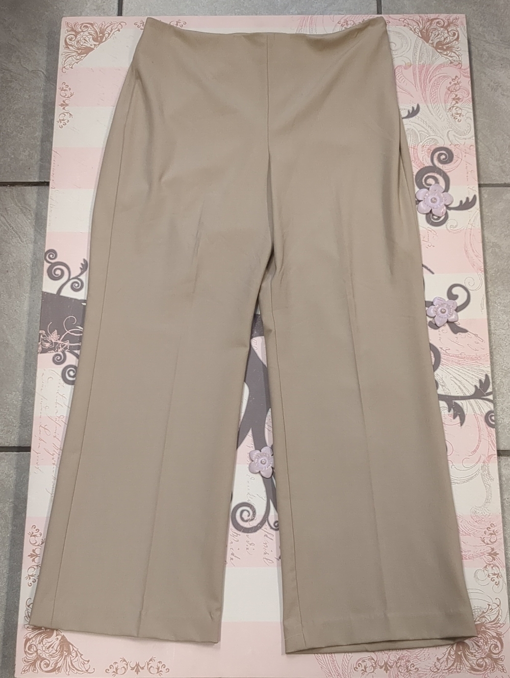 Talbots Taupe Wide-Leg Trousers